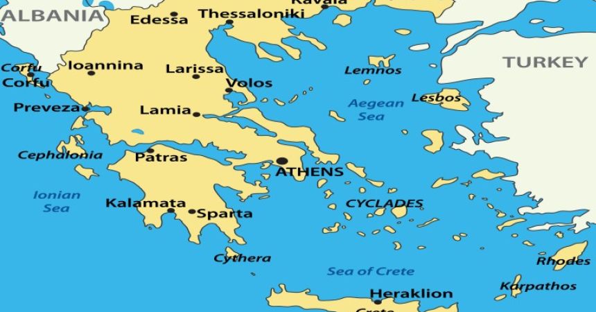 Map of Greece: Cities and Islands