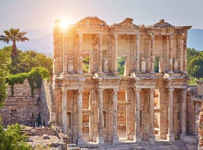 Ephesus Library ruins showcasing classical architecture and ancient manuscripts